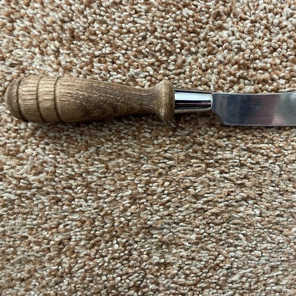 VTG Pointed Cheese Knife Spreader Stainless Steel Wood Handle